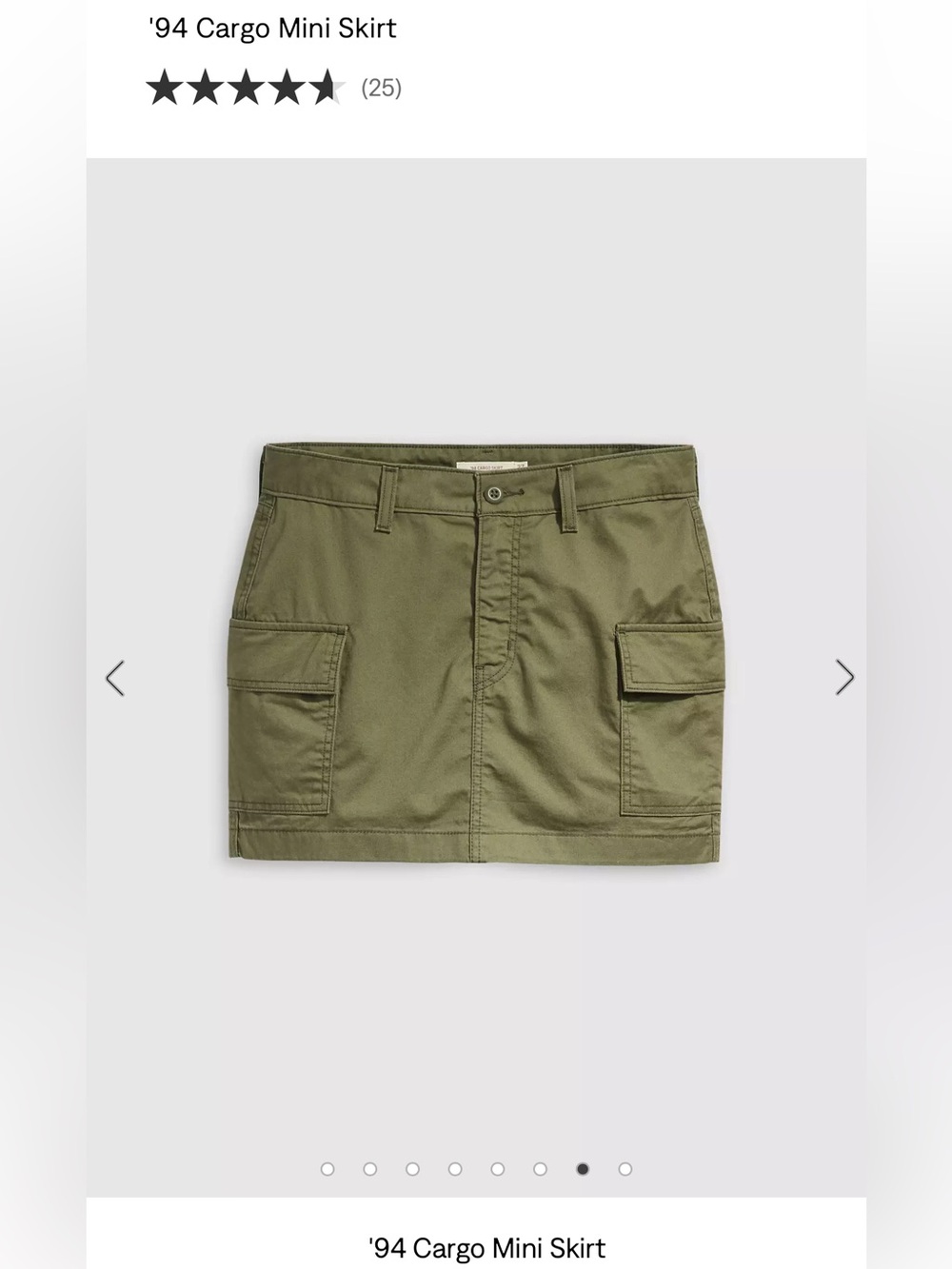 Levi's ‘94 Cargo Mini Skirt - Olive Green